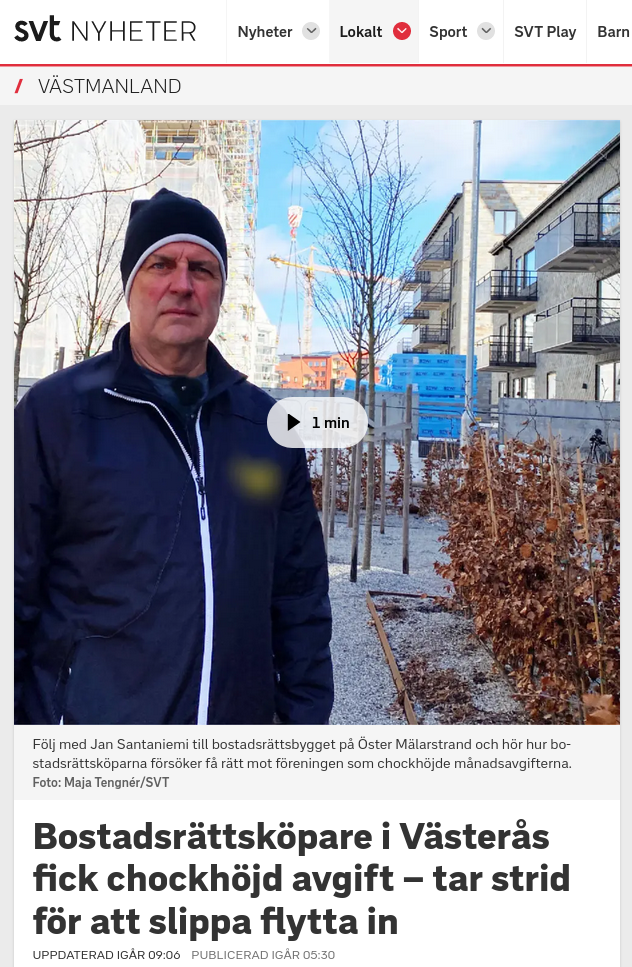 Bostadsrättsköpare Vill Inte Flytta In Efter Chockhöjd Avgift