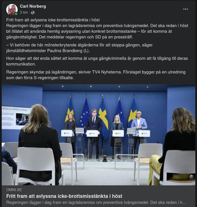 Fritt Att Avlyssna Icke-Brottsmisstänkta