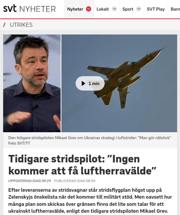 SVT & Ukrainskt Luftrumsherravälde
