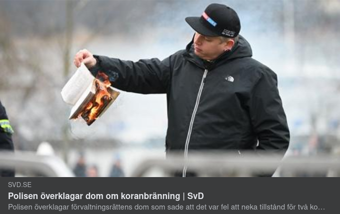 Polisöverklagad Koranbränningsdom