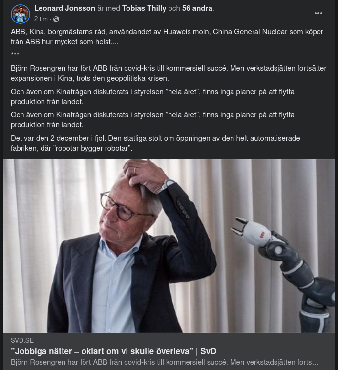 ABB Expanderar I Kina