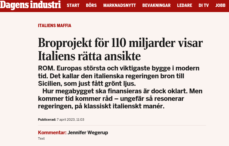 Italienskt Broprojekt I DI