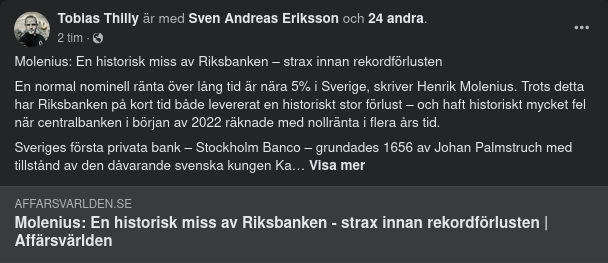 Riksbanken Hos Molenius & Ekonomer Hos Aftonslaskswoffie