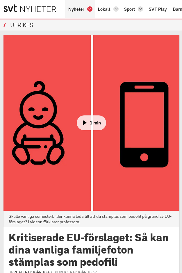 EU-Övervakningsförslag Gör Barnporr Av Familjefoton?..