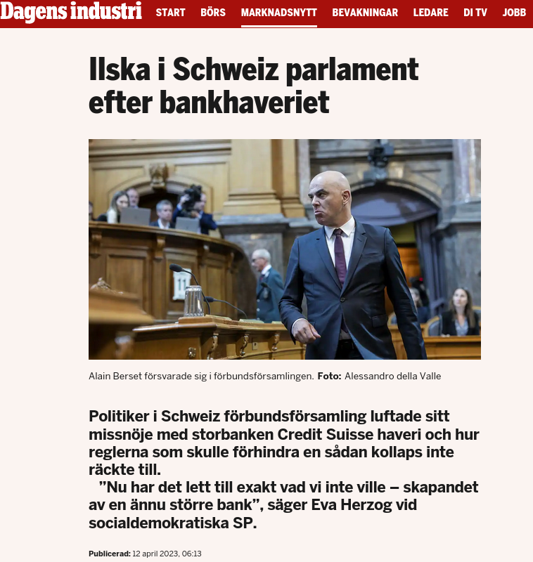 Schweizisk Parlamentilska Efter Bankahaveriet