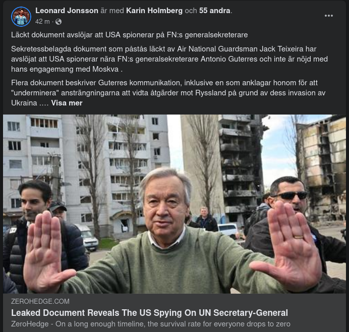 Dokumenterad Amerikanskt Spionage Mot FN:s Generalsekreterare