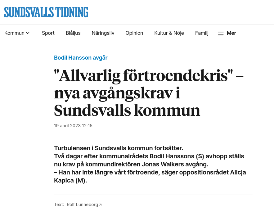 Avgångskrav I Sundsvall