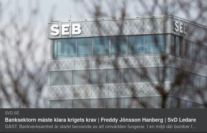 Krigskrav På Banksektorn I SvD