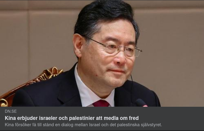 Kinesisk Fredsmedlarerbjudande För Israel & Palestina