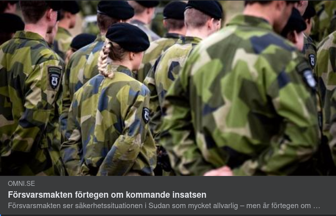 Försvarsmakten Tiger Om Sudan-Insats