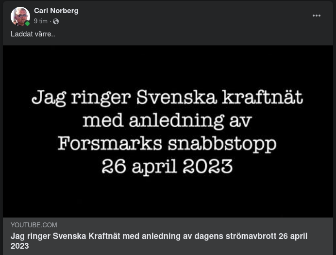 Martin Ringer Svenska Kraftnät Om Forsmarks Snabbstopp