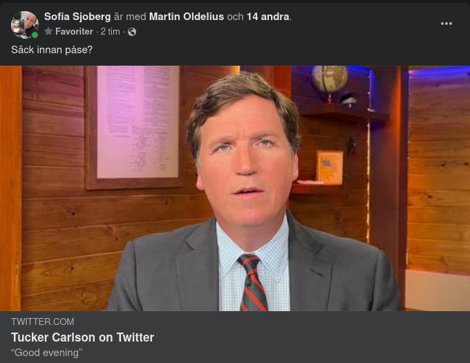 Good Evening Från Tucker På Twitter