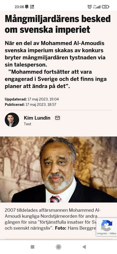 Mohammed Al-Amoudi Fortsatt Sverigeengagerad