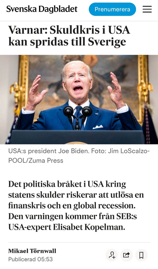 Amerikanska Bråkmakare & Ingen Skuldmättnad I SvD