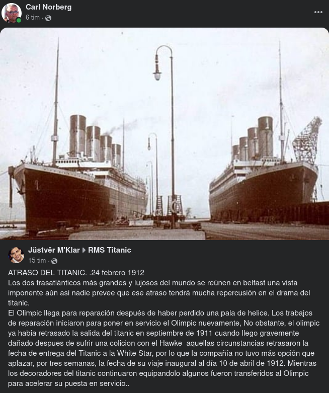 Olympic & Titanic Sida Vid Sida