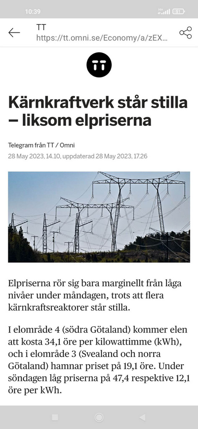 Stilla Kärnkraftverk & Elpriser