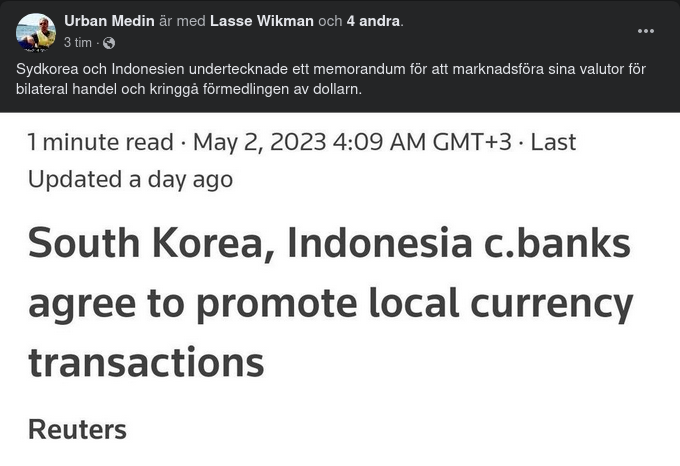 Dollarundvikande Sydkorea & Indonesien