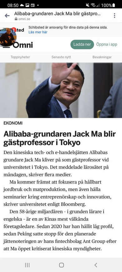 Jack Ma Karriärväxlar