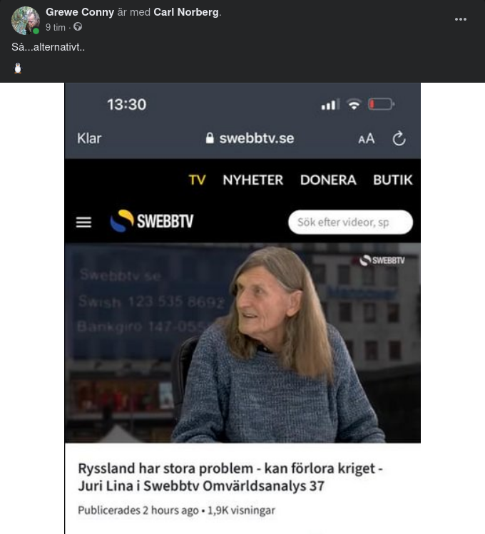 Juri Lina Omvärldsanalyserar I Swebbtv