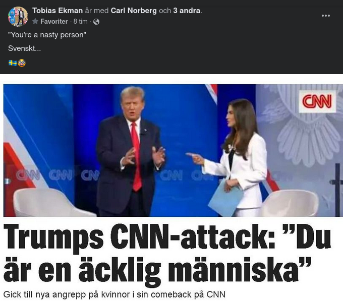 Trump Äckligt Nasty I Svensk Media
