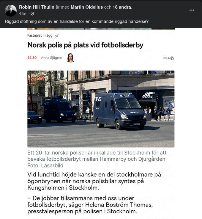 Norsk Polis Vid Stockholmsderby