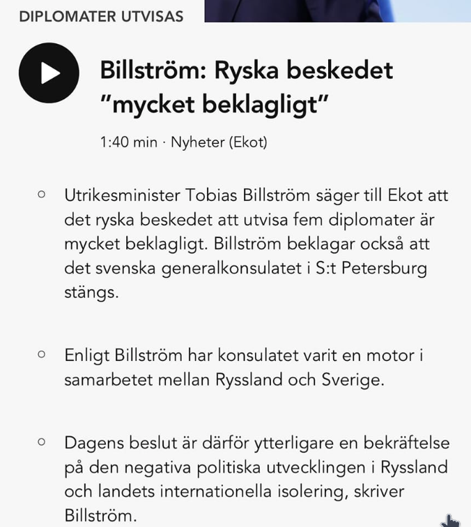 "Mycket beklagligt" säger Billström