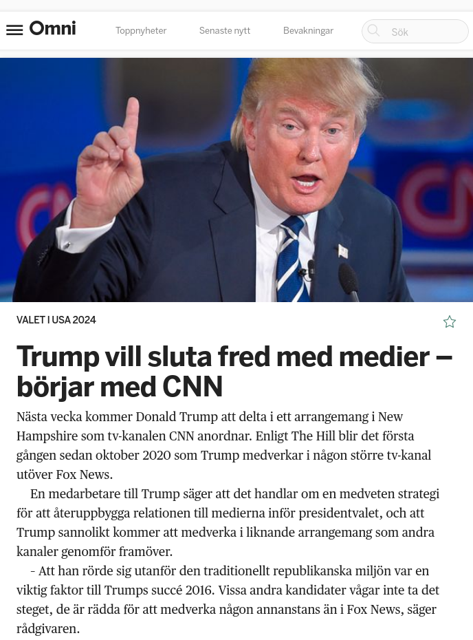 Trump Deltar I CNN-Arrangemang