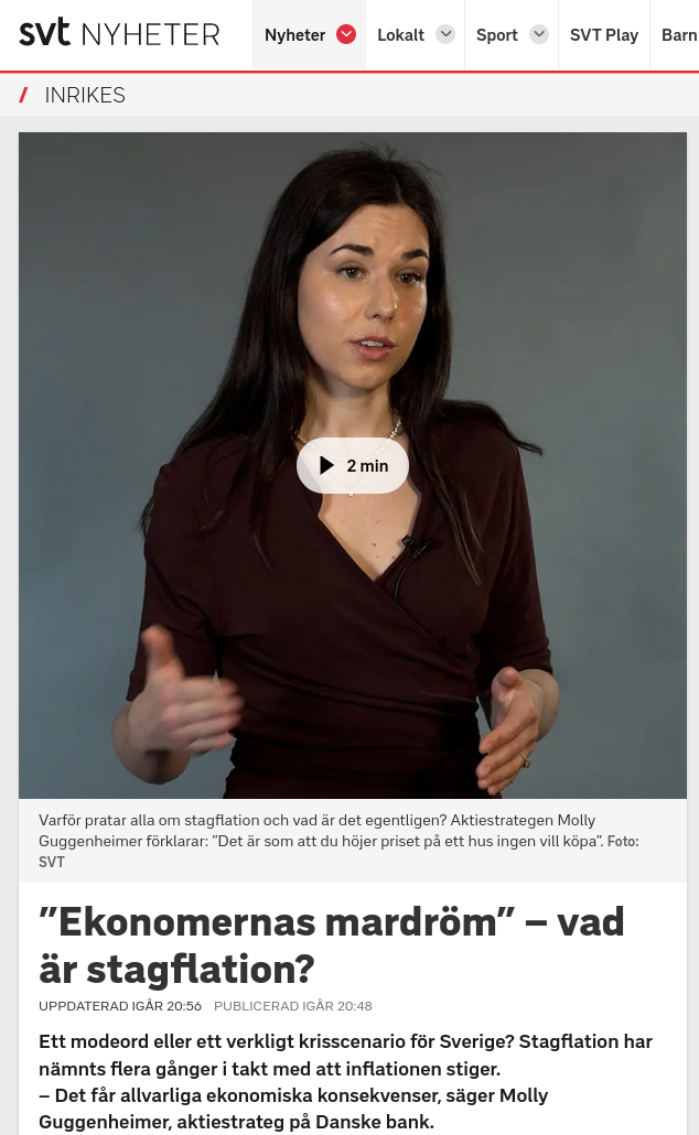 Stagflationsförklaring I SVT