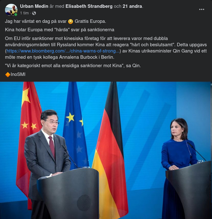 Sanktioner, Europa & Kina