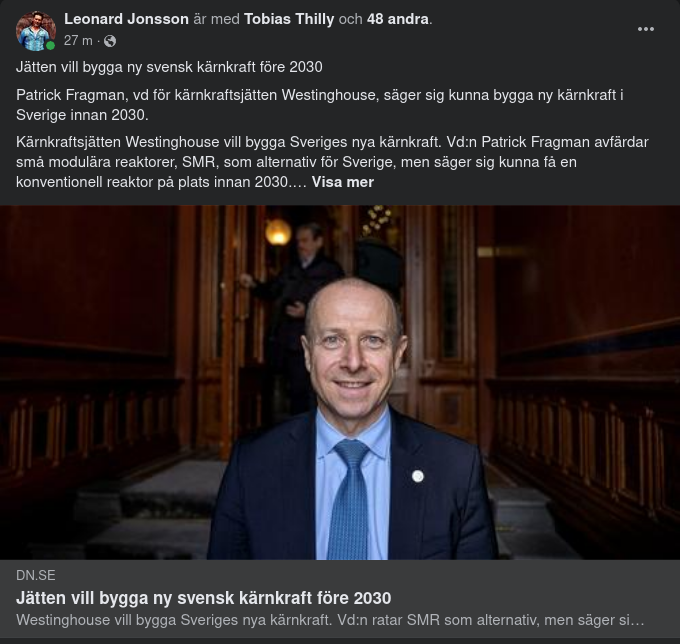 Westinghouse Vill Bygga Svensk Kärnkraft Före 2030