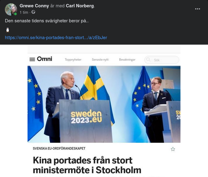 Kina Portat Från Stockholmskt Ministermöte