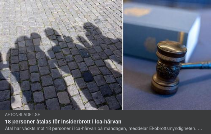 18 Insiderbrottsåtalade I ICA-Härvan