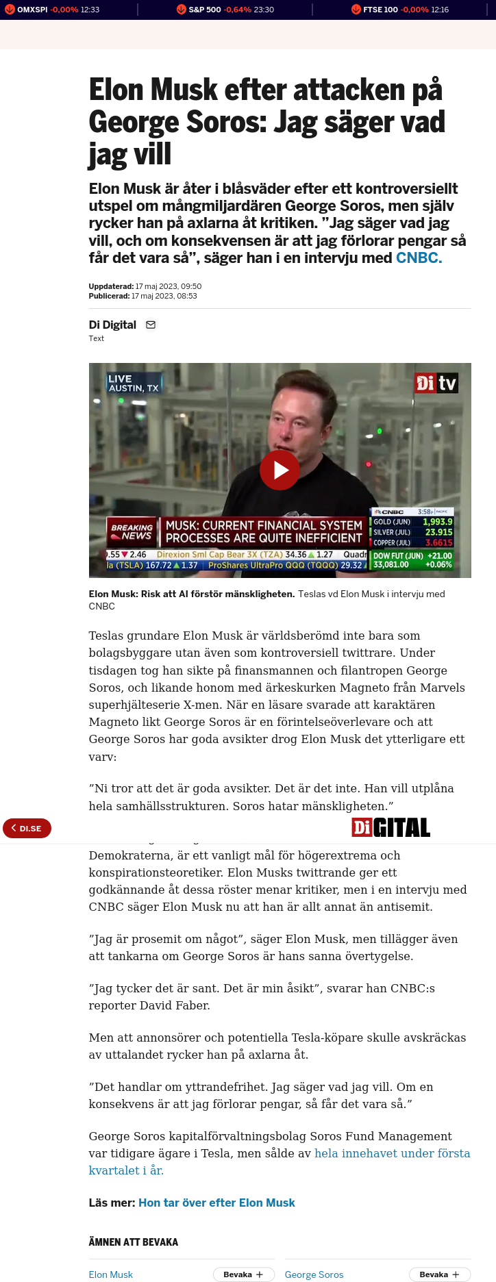 Musk Säger Vad Han Vill