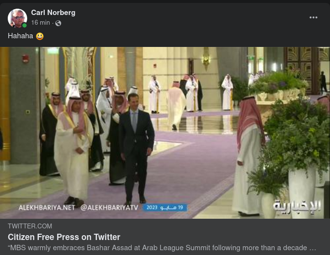 MbS Välkomnar Assad