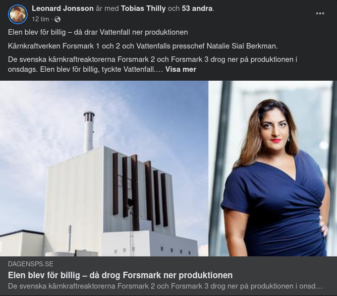 Vattenfall, Elpris & Elproduktion