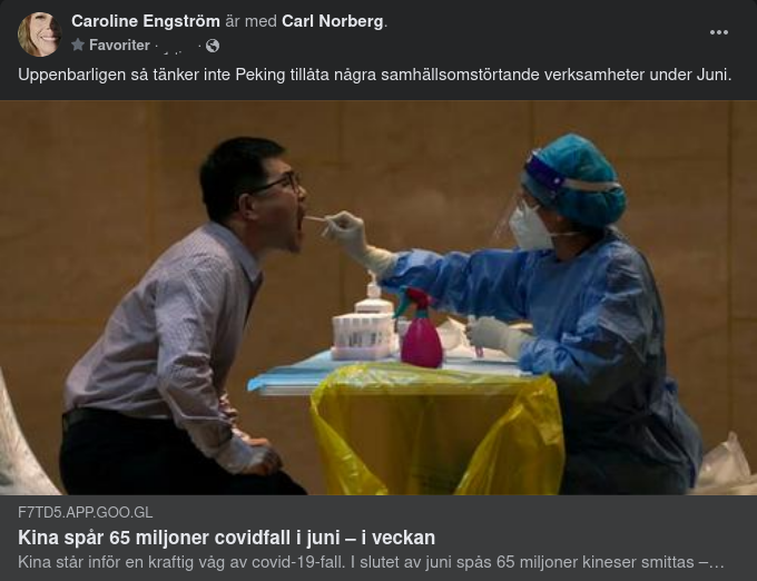 Kinaspådda Covidfall