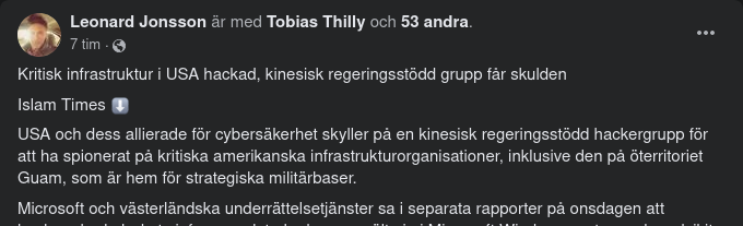 Kinahackad Amerikansk Digital Infrastruktur