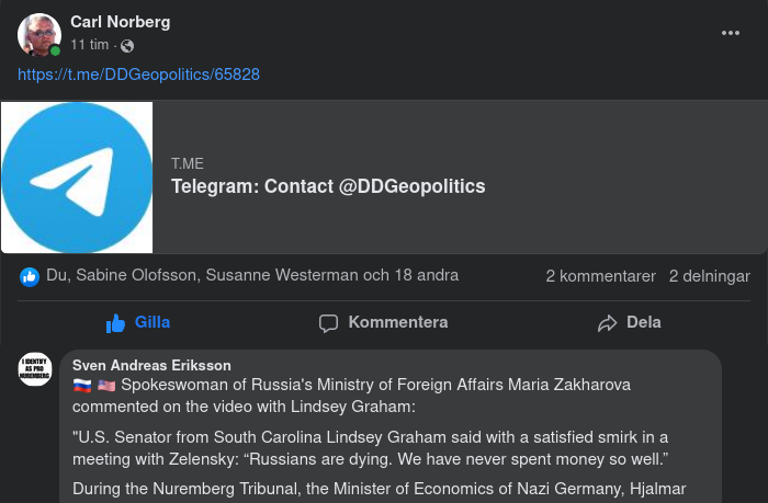 Zakharova Om Lindsey Graham & Välspenderade Amerikanska Pengar