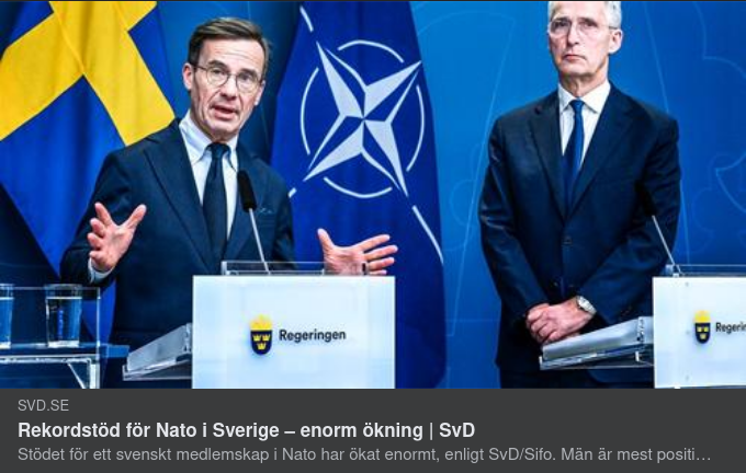 Rekordstöd För Nato I SvD