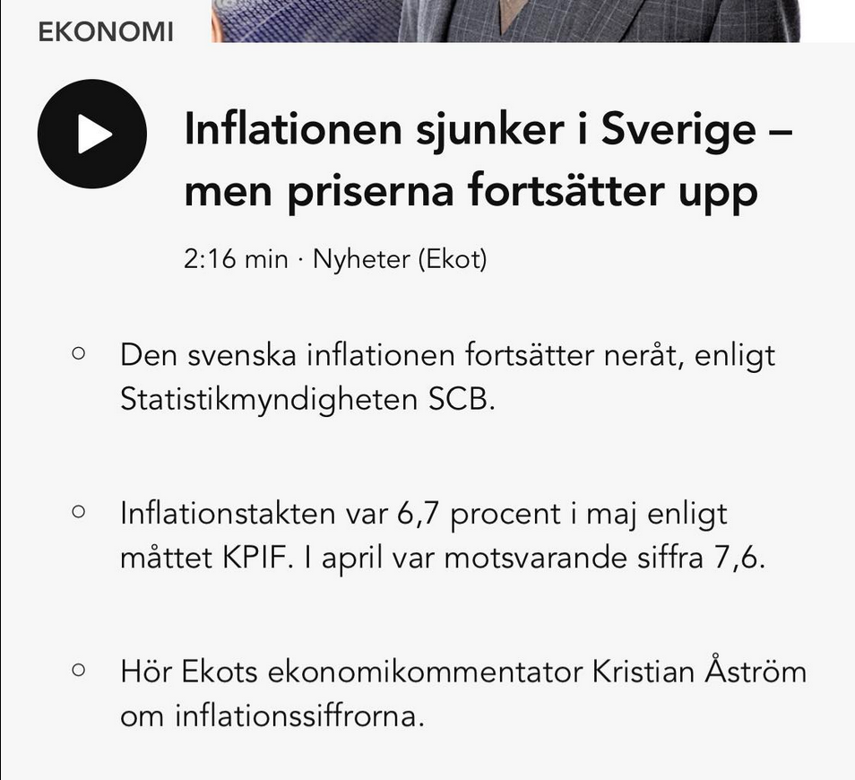 Sjunkande Inflation & Stigande Priser