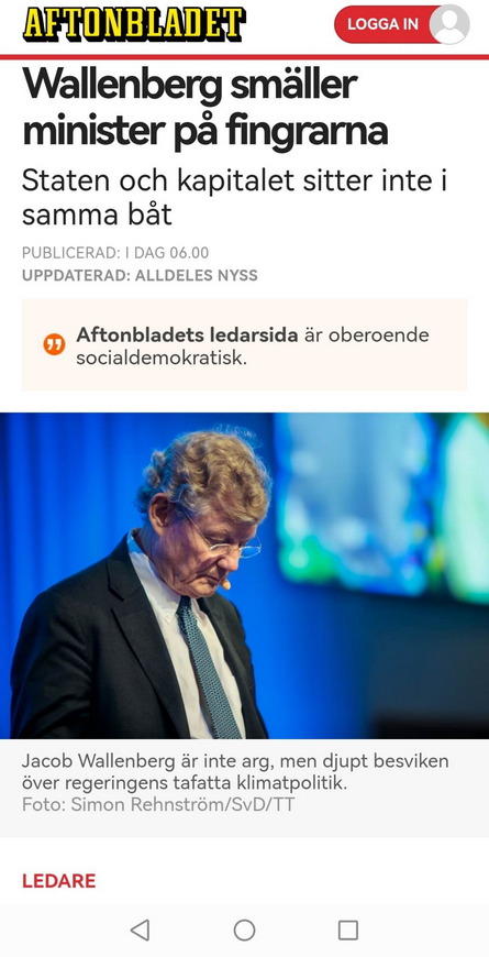 Ministerfingersmällande Wallenberg & Nord Stream Resonerande Medvedev