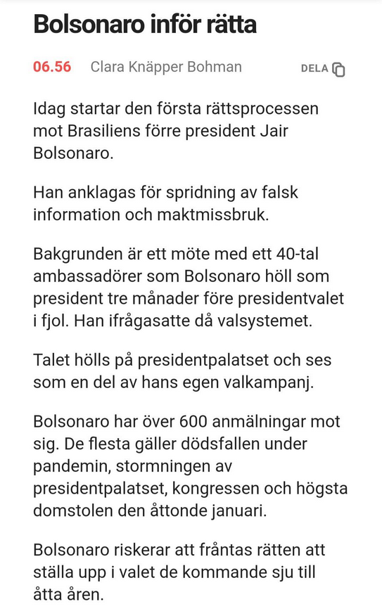Bolsonaro Inför Rätta