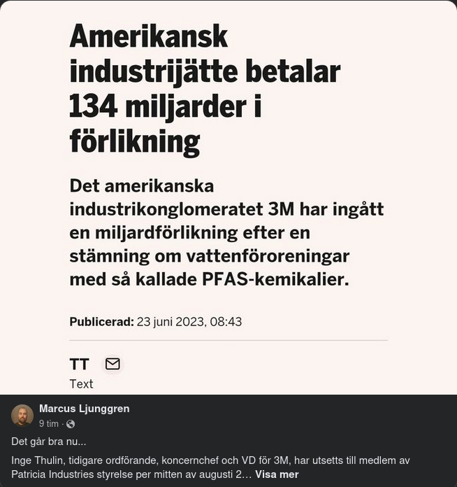 3M Förlikar För PFAS-Kemikalier