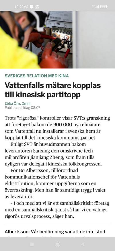 Vattenfallsmätare & Kinesisk Partitopp