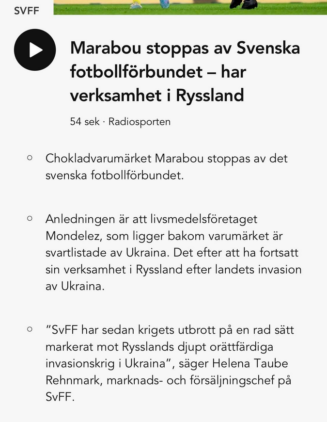 Fotbollsstoppat Marabou