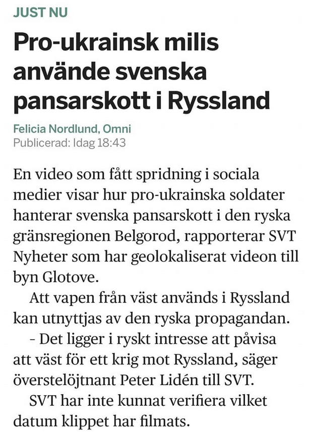 Svenska Pansarskott I Ryssland