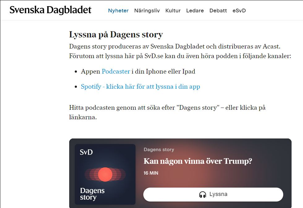 Dagens Story Från SvD