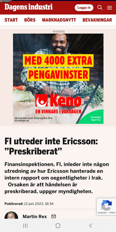 FI Utreder Inte Ericsson