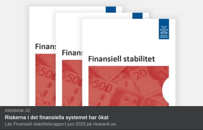 Riksbanken Ser Ökade Finanssystematiska Risker