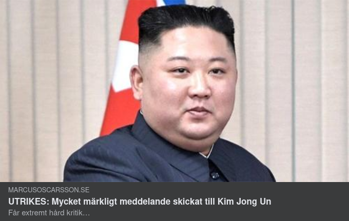 Märkligt Meddelande Till Kim Jong Un